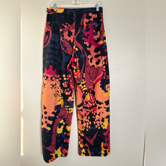 Anthropologie Wide Leg Pants Red & Black Floral Size M NWOT - Picture 6 of 9